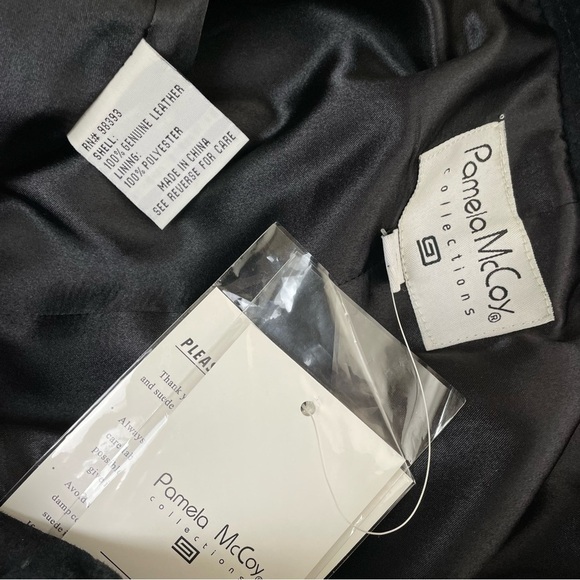 NWT Pamela McCoy Genuine Leather Western Boho Midi Skirt Black Large - Picture 12 of 15